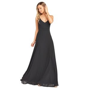 SHOW ME YOUR MUMU Jenn Formal Chiffon V Neck V Back Gown